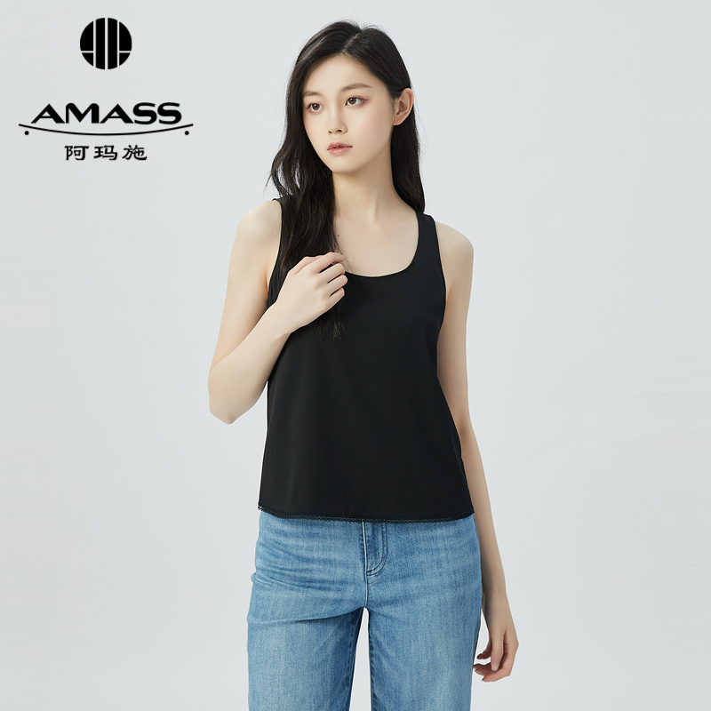 阿玛施AMASS 百搭纯色丝质背心5300730