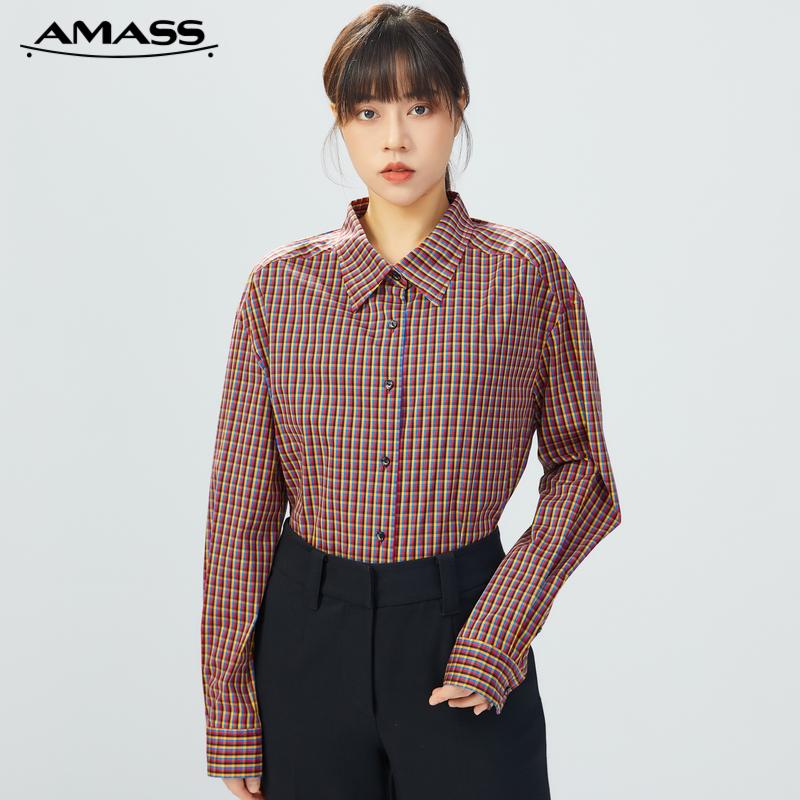 AMASS阿玛施 翻领长袖单排扣衬衫5300733
