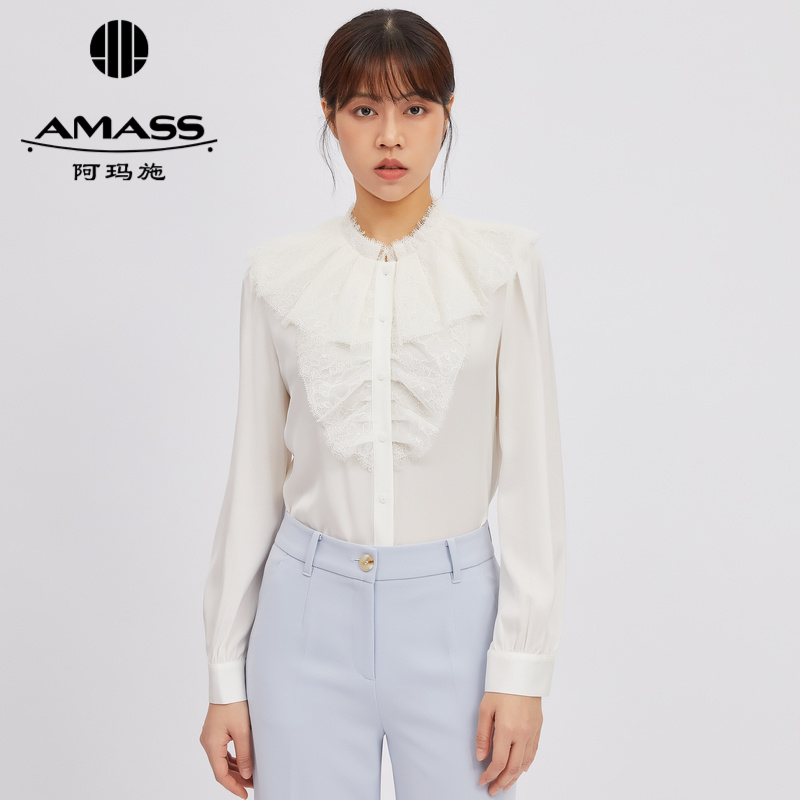 AMASS阿玛施 蕾丝质感白衬衣5300764