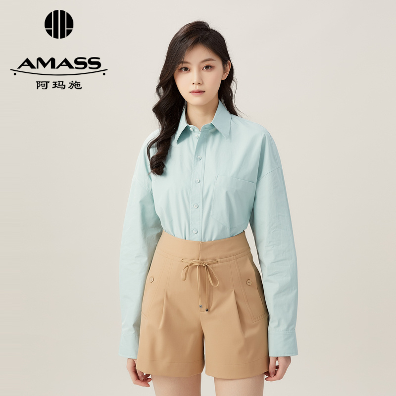 AMASS阿玛施 百搭宽松基础口袋衬衫5300785