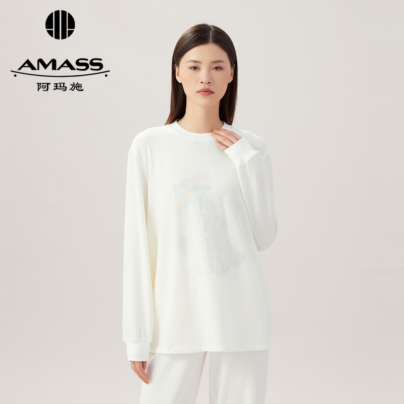 AMASS阿玛施 好朋友套头圆领长袖卫衣纯棉5300790