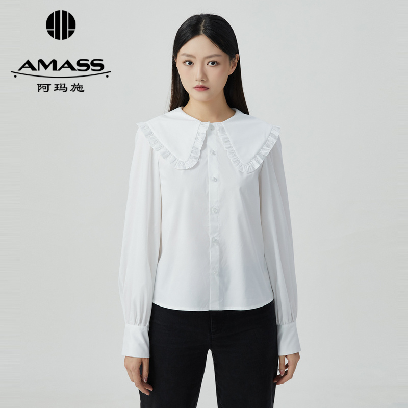 AMASS阿玛施 荷叶领减龄娃娃衬衫5300814