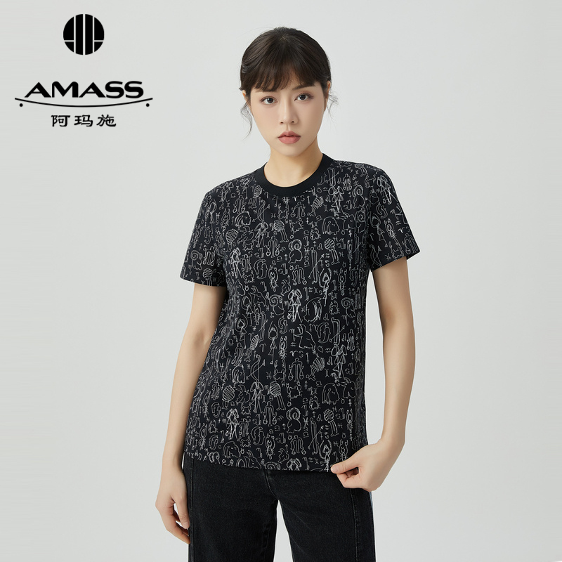 AMASS阿玛施 国潮文化了不起T恤5300825