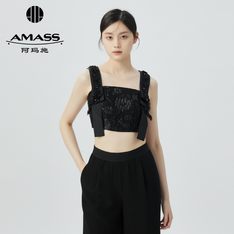 AMASS阿玛施 高级重工暗纹背心小礼服5300835