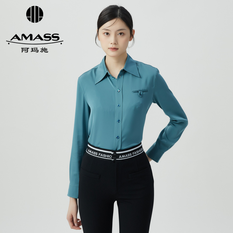 AMASS阿玛施 质感色丁衬衫5300848