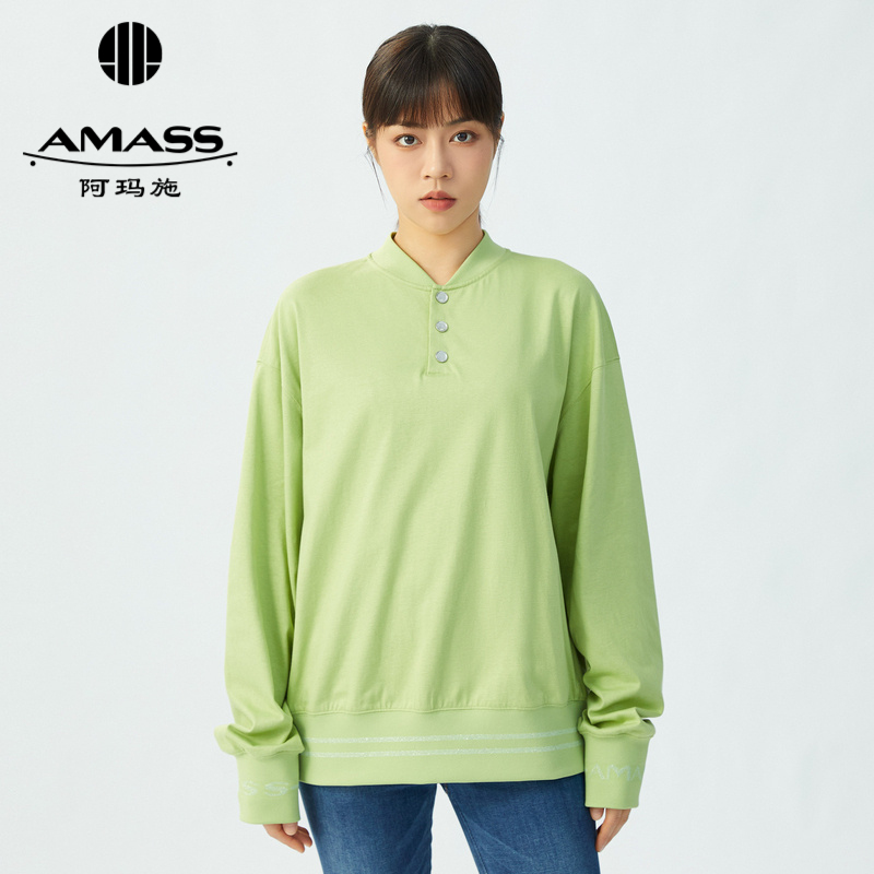 AMASS阿玛施 简约休闲烫钻长袖卫衣 5300854