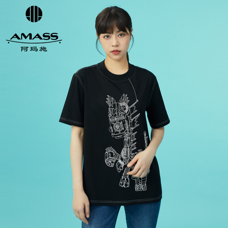 AMASS阿玛施 追勇者百搭显瘦通勤短袖T恤衫 5300902
