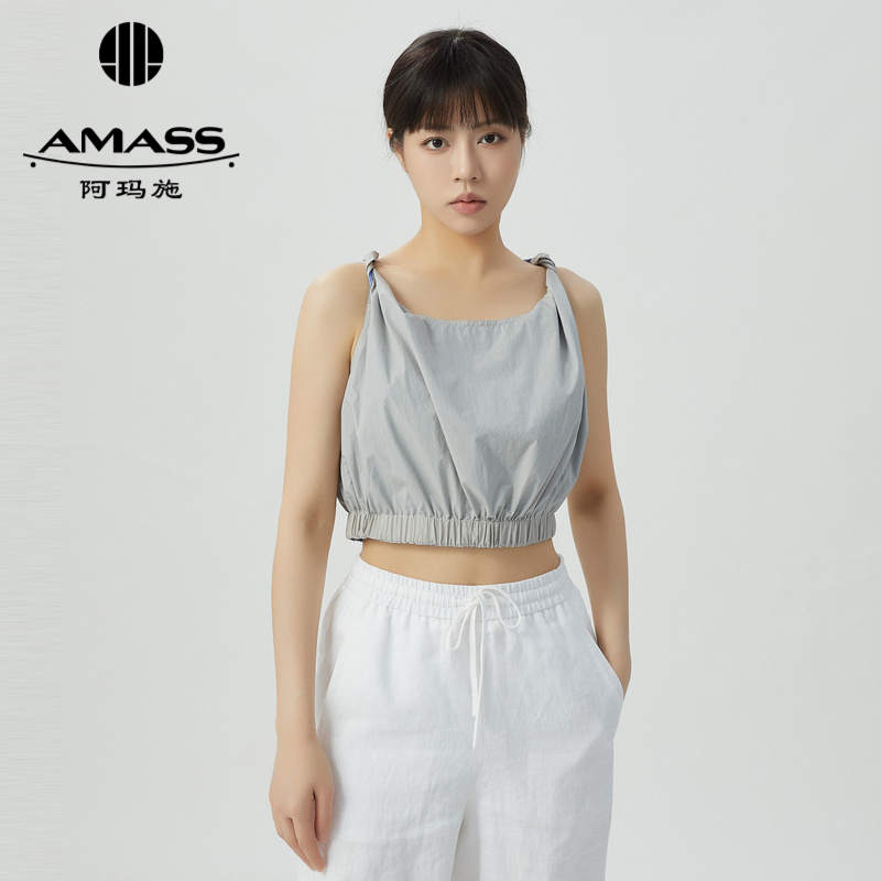 阿玛施AMASS 个性简约扭结短款背心 5300925