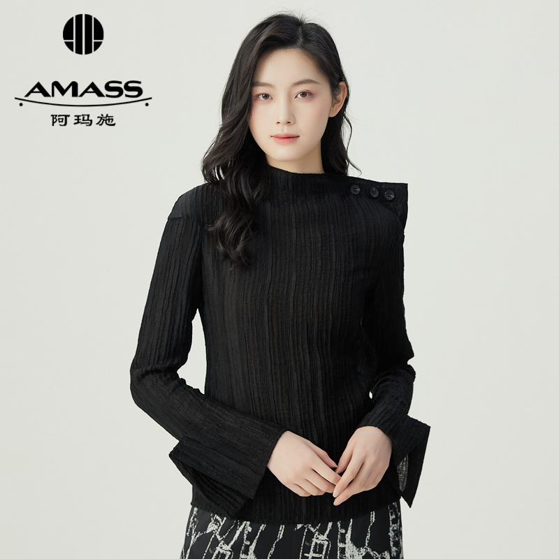 阿玛施AMASS 特殊肌理纹新中式造型感上衣5300939