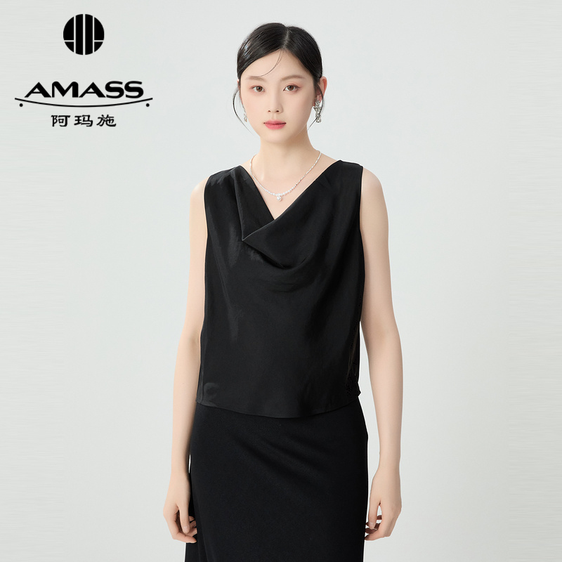 阿玛施AMASS 简约丝质外穿薄款背心5301076