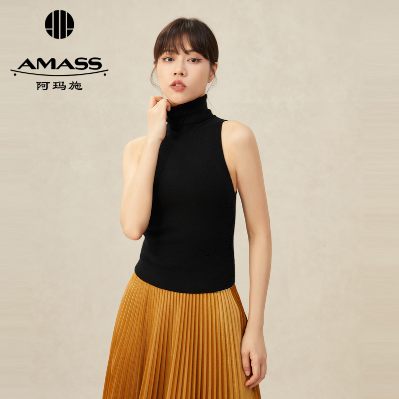 AMASS阿玛施 简约时尚外穿内搭山羊绒针织高领5392356