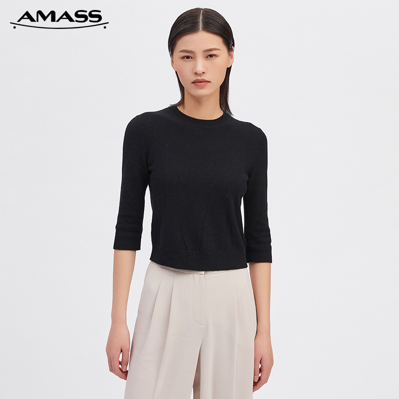 AMASS阿玛施 七分袖圆领针织打底5399239