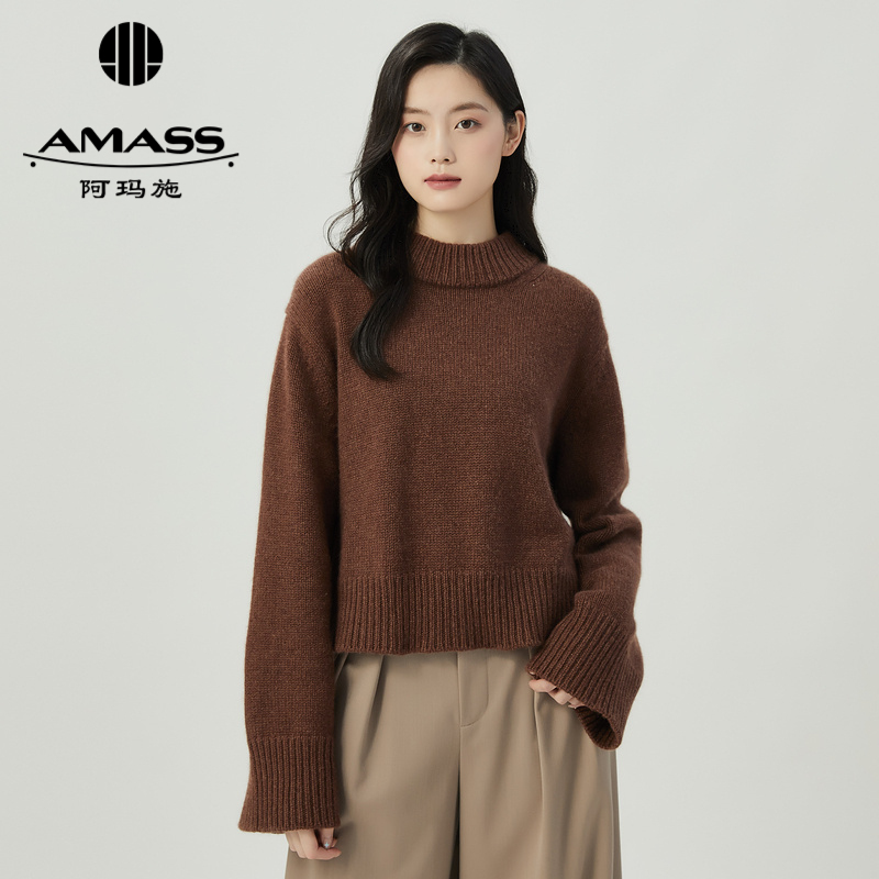 阿玛施AMASS 简约素色羊绒套头针织5399276