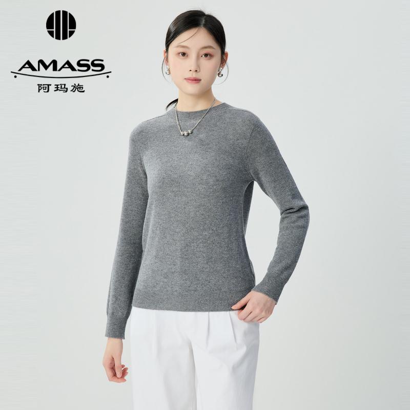 阿玛施AMASS 极简休闲舒适随性闪葱百搭针织衫5399313