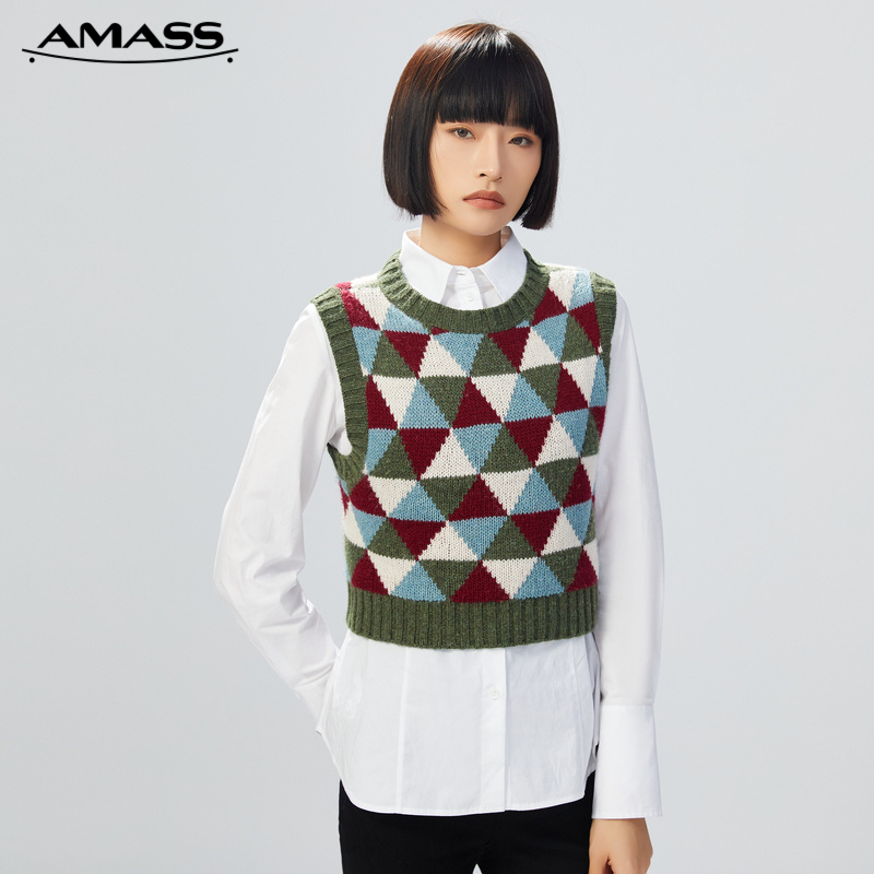 AMASS阿玛施 圆领短款针织马甲 5399467