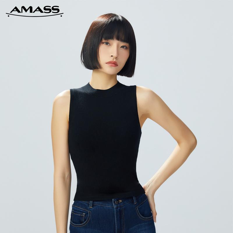 AMASS阿玛施 烟管领无袖针织衫5399491
