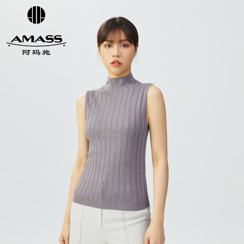 AMASS阿玛施 烟管领无袖针织衫5399504