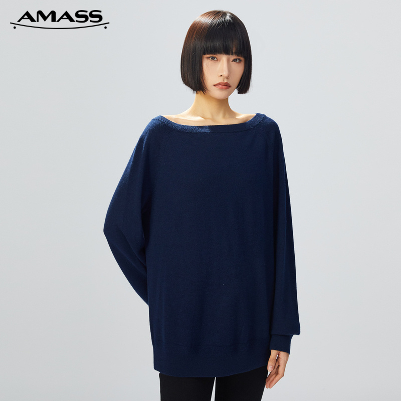 AMASS阿玛施 纯羊绒简约休闲素面针织衫5399520