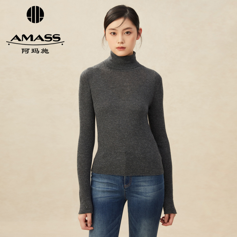 AMASS阿玛施 高领修身针织打底衫5399568