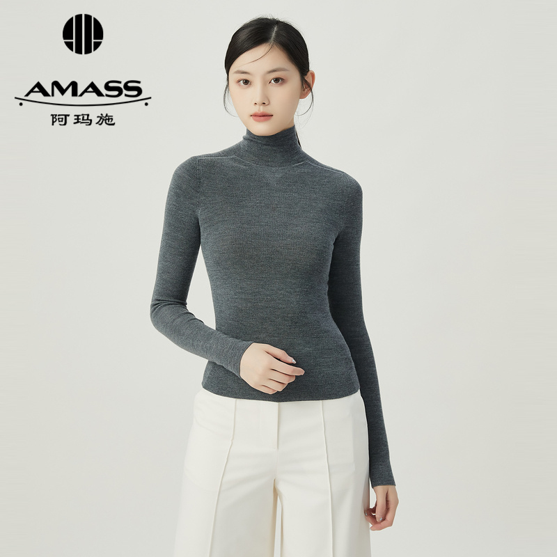 AMASS阿玛施 简约百搭纯色中高领针织5399630