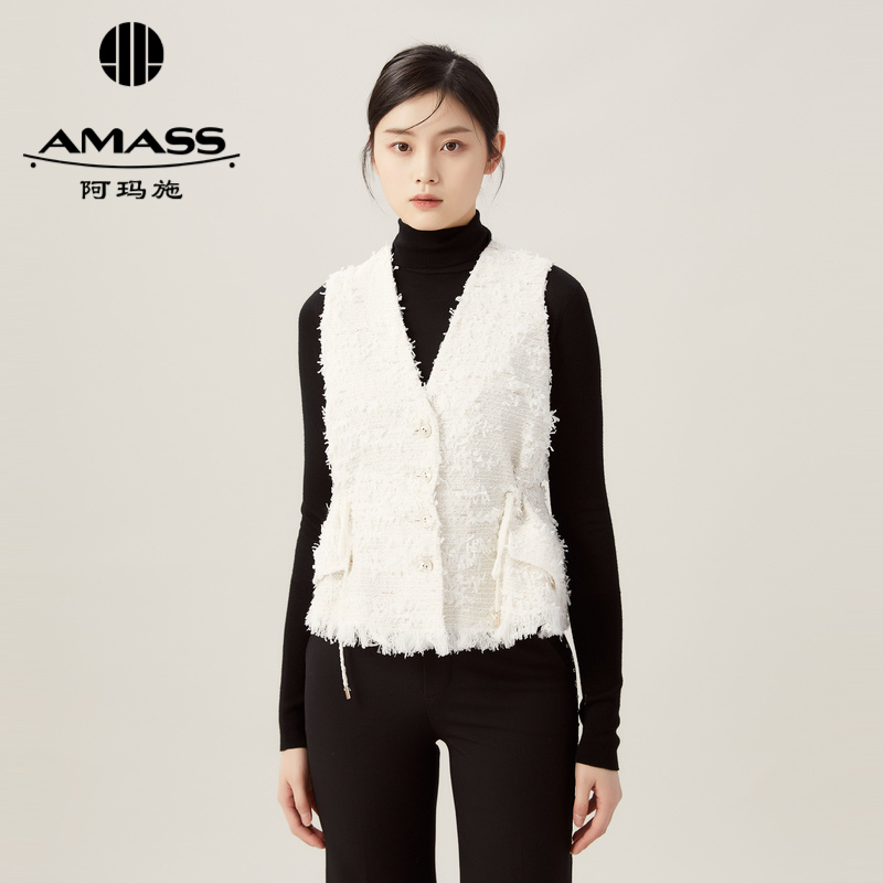 AMASS阿玛施 小香风拼接马甲外套5400426
