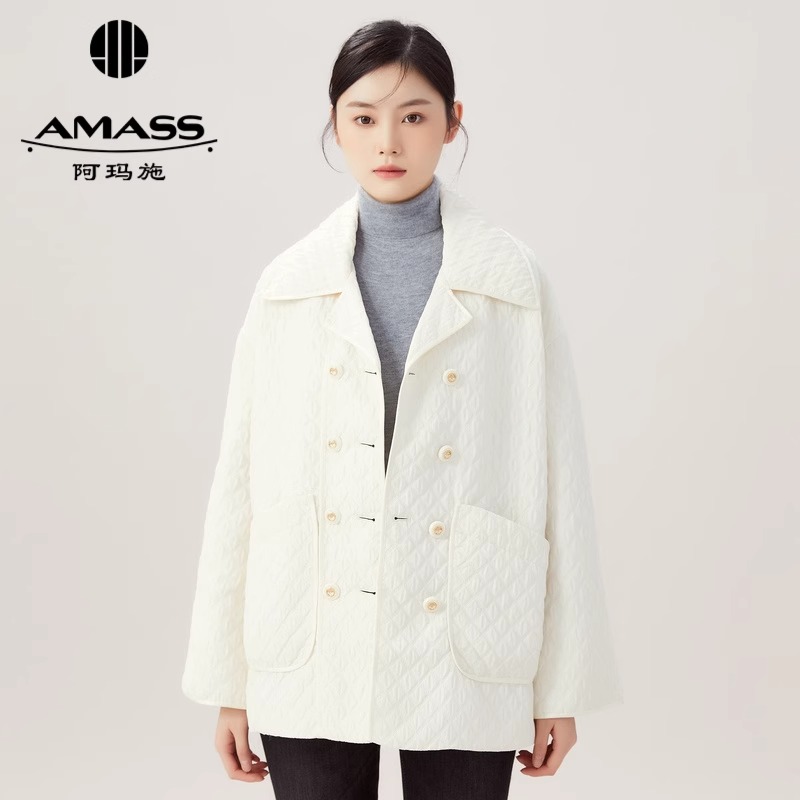 AMASS阿玛施 菱格宽松时尚棉服外套5400440
