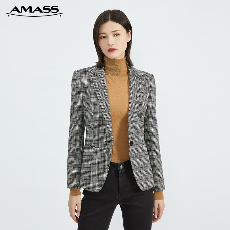 AMASS阿玛施 复古格纹收腰小西装5400509