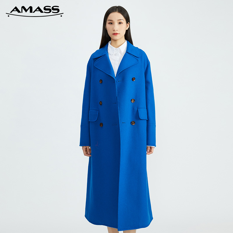 AMASS阿玛施 宽松版双排扣长款大衣5400512