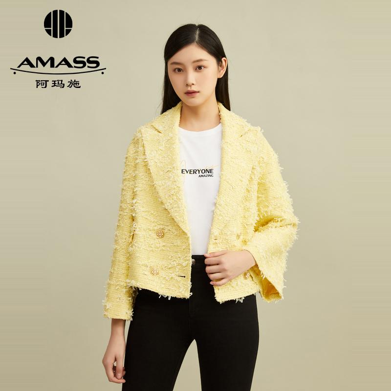 AMASS阿玛施 黄色毛呢外套5400579