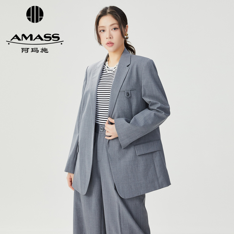 阿玛施AMASS通勤宽松爸爸西装外套5400604