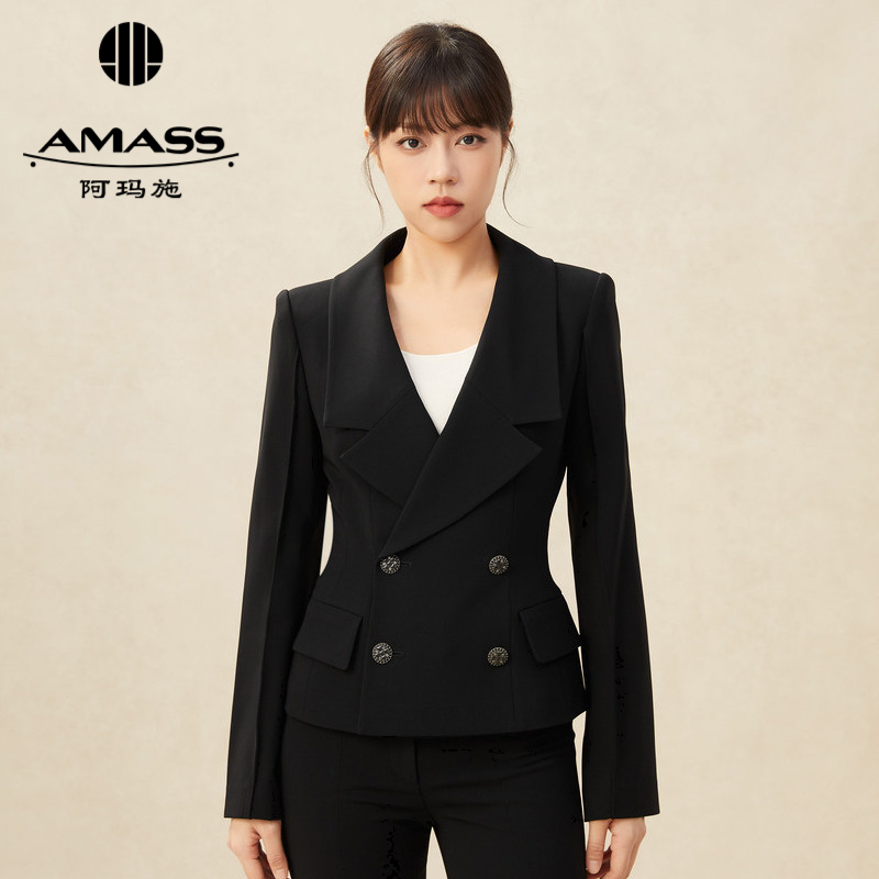 AMASS阿玛施 V领收腰气质通勤西服5400615