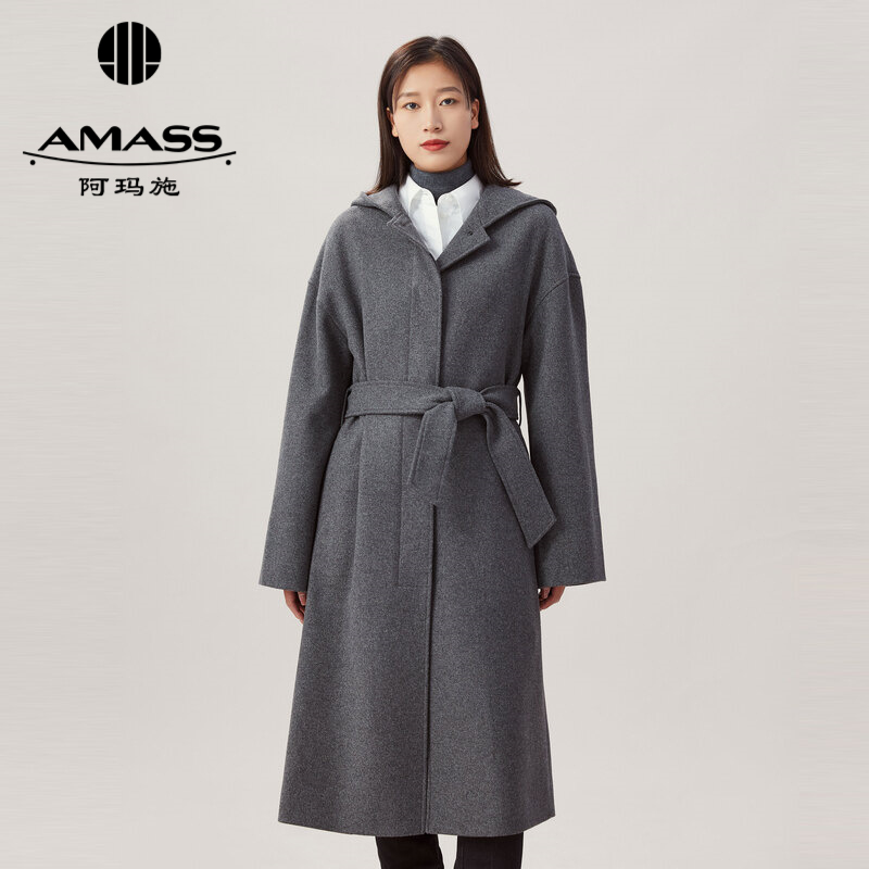 AMASS阿玛施 新款连帽长款大衣5400616
