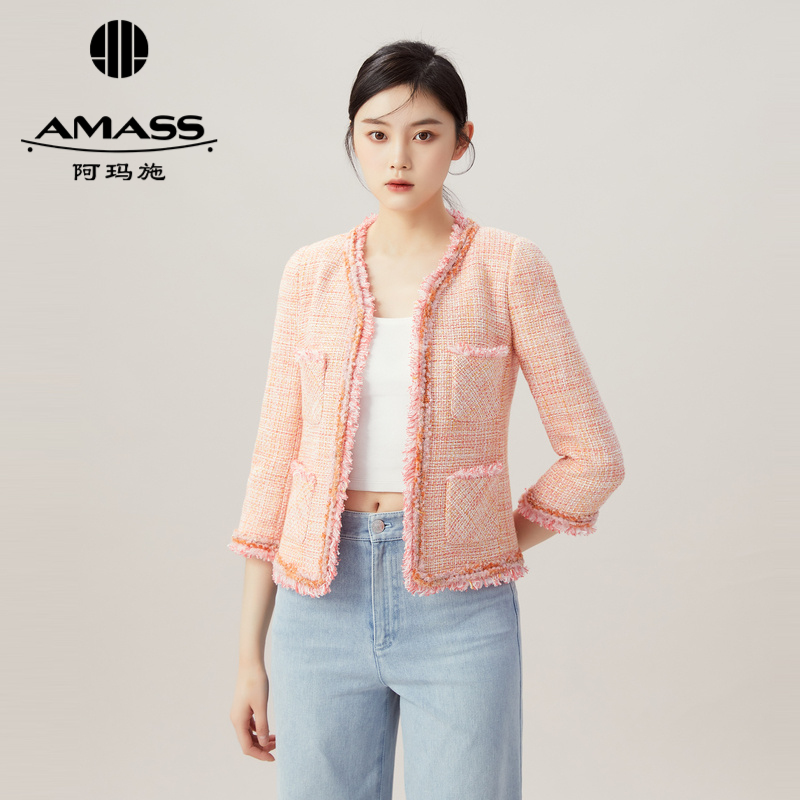 AMASS阿玛施 气质小香风花呢短款外套 5400621