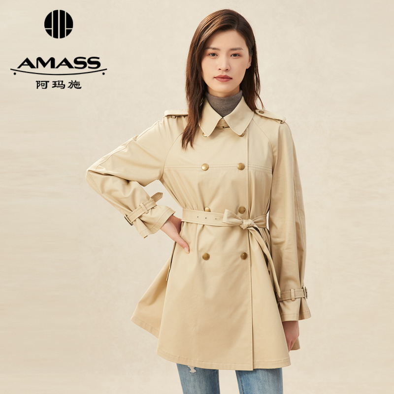 AMASS阿玛施 气质双排扣收腰风衣5400631-2