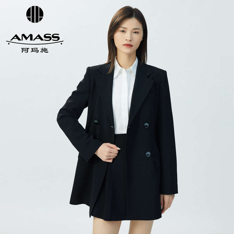 AMASS阿玛施 气质双排扣收腰西装外套5400634