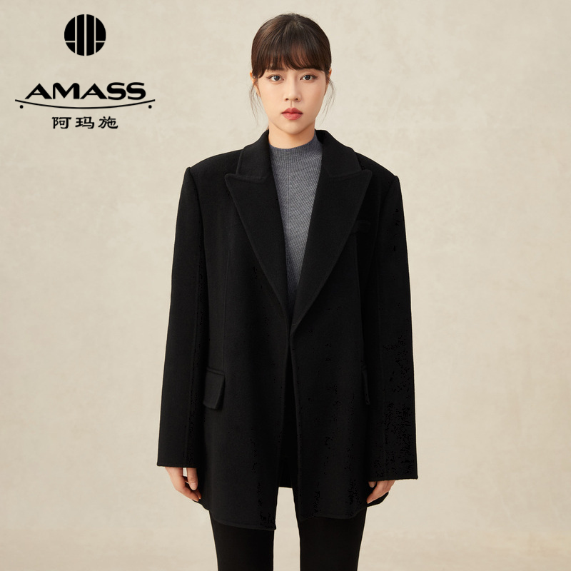 AMASS阿玛施 绵羊毛廓形长袖西装外套5400674-2