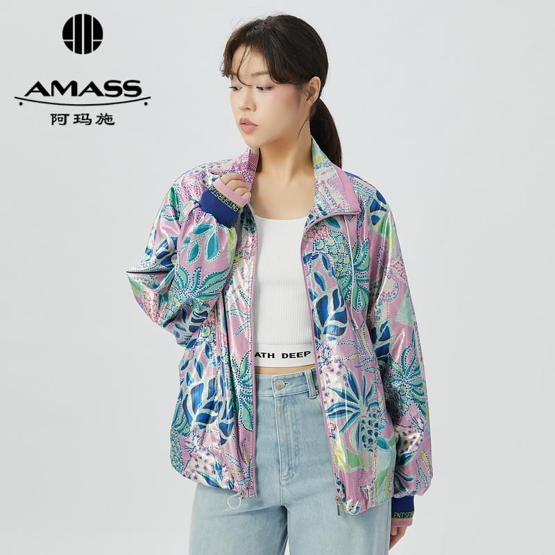 阿玛施AMASS 复古印花宽松休闲外套5400675