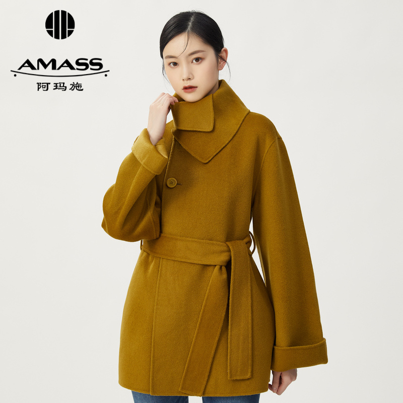 AMASS阿玛施 质感翻领外套 附腰带5400676