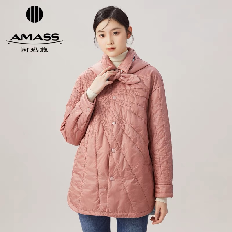 AMASS阿玛施 宽松柔软压线花纹棉服5400711
