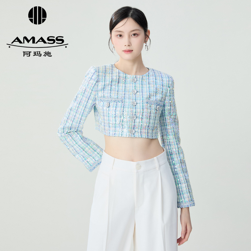 AMASS阿玛施 质感小香圆领短款外套 5400727-2
