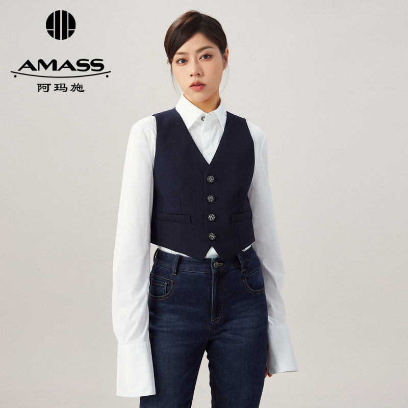 AMASS阿玛施 英伦风简约高级造型西装小马甲5400737