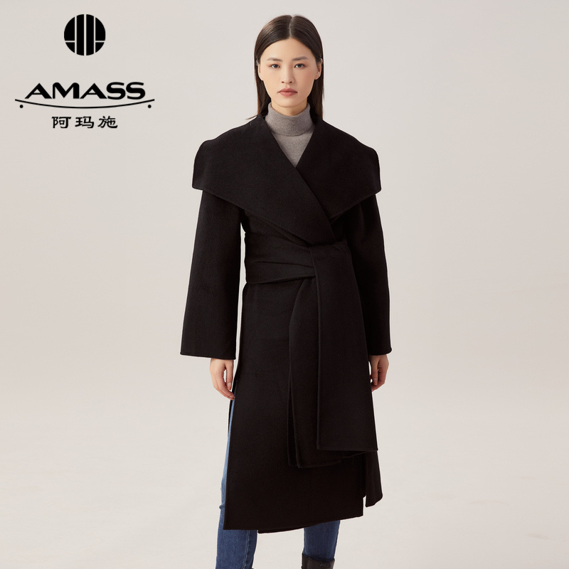 AMASS阿玛施 高级款宽松大翻领羊绒大衣5400752