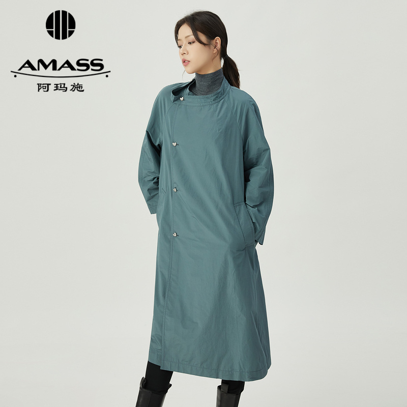 阿玛施AMASS 百搭别致小立领爱心系列风衣5400782