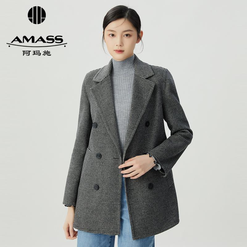 阿玛施AMASS 极简风质感双排扣双面尼西装外套5400801