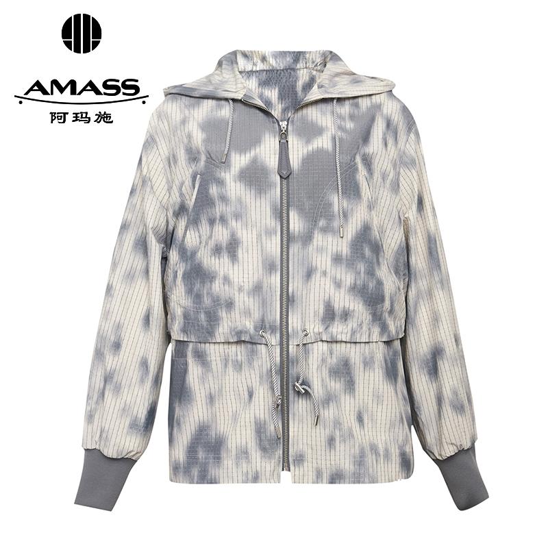 阿玛施AMASS 复古质感水墨画印花休闲外套5400856