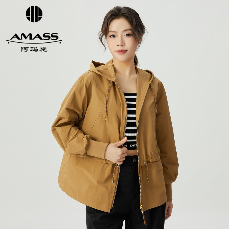 阿玛施AMASS 山系大地色运动休闲连帽外套5400856