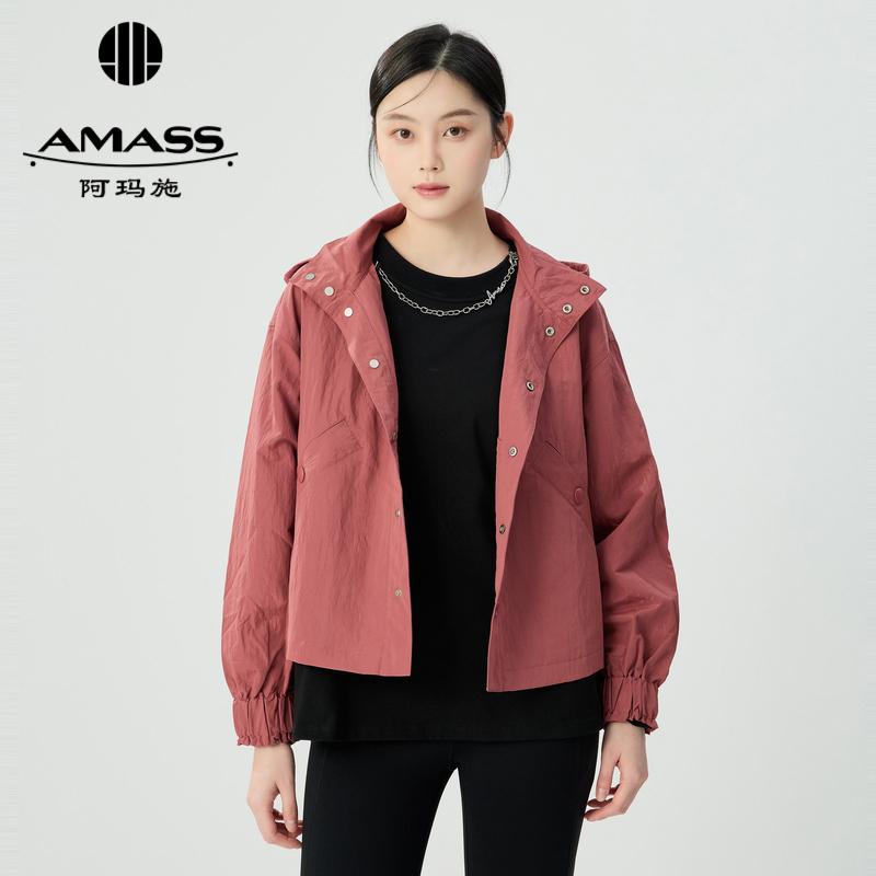 阿玛施AMASS 新款户外山系工装风连帽口袋夹克5400865