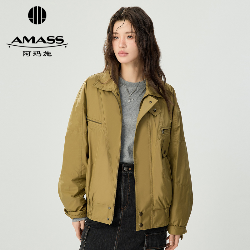 阿玛施AMASS 复古工装风夹克棉服外套5400911
