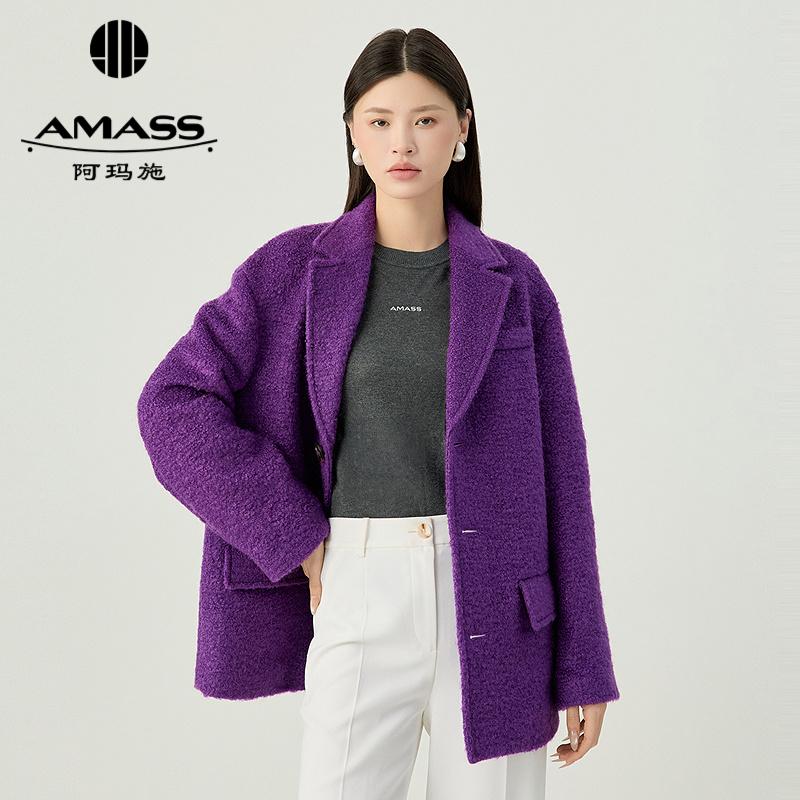 阿玛施AMASS 复古质感时髦廓形羊毛西装5400914