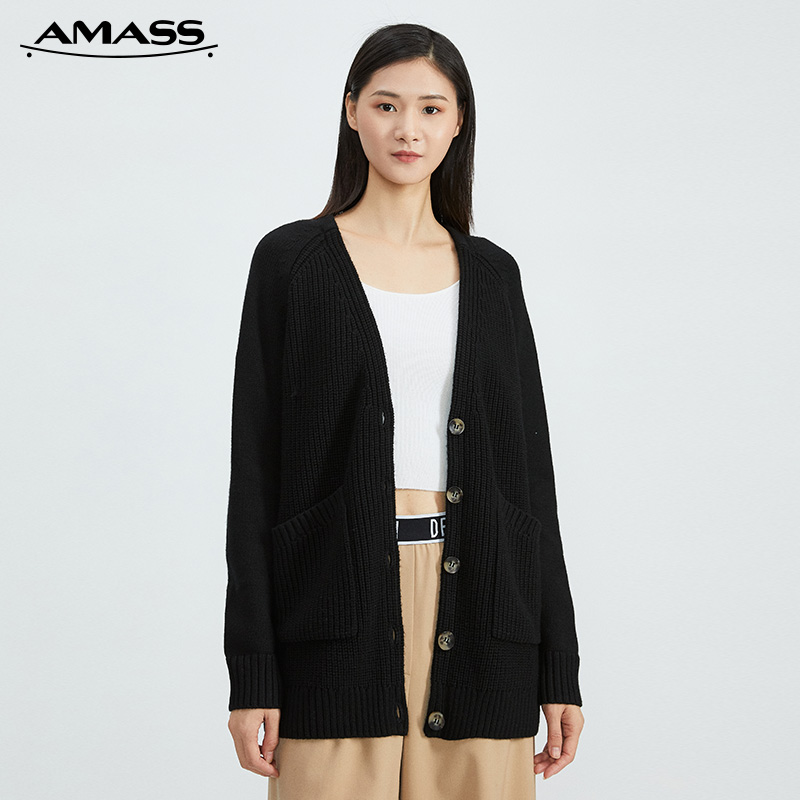 AMASS阿玛施 时尚博主款奶奶开衫5499087-4T